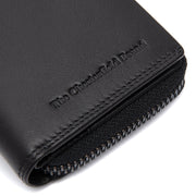 
Solid Antique Brass Hardware & Heavy-Duty Dual Zipper Detail on Lenwick Full-Grain Leather Wallet