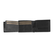
Solid Antique Brass Hardware & Heavy-Duty Dual Zipper Detail on Marvin Full-Grain Leather Wallet