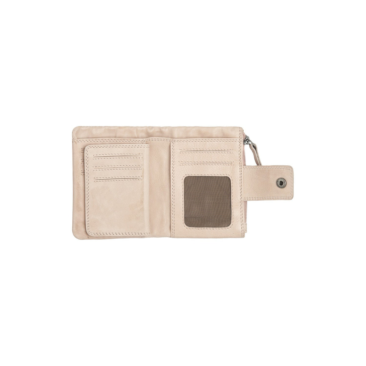 
Classic 100% Full-Grain leather Wallet - Rear Perspective Showing Reinforced Leather Straps & Stitching