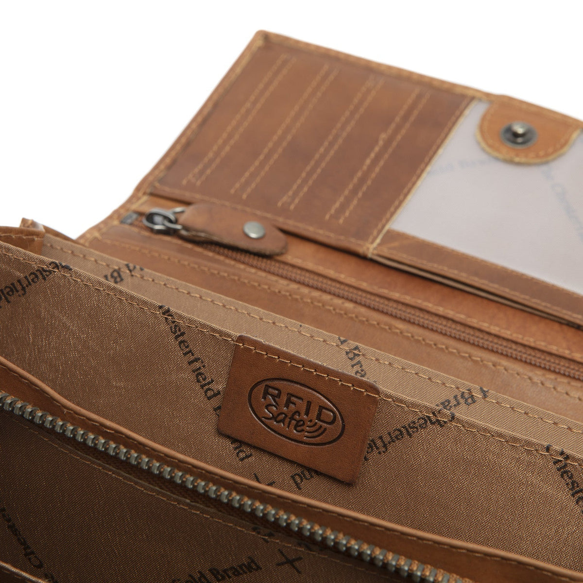 
Cognac Leather Wallet Mirthe, detail view 3