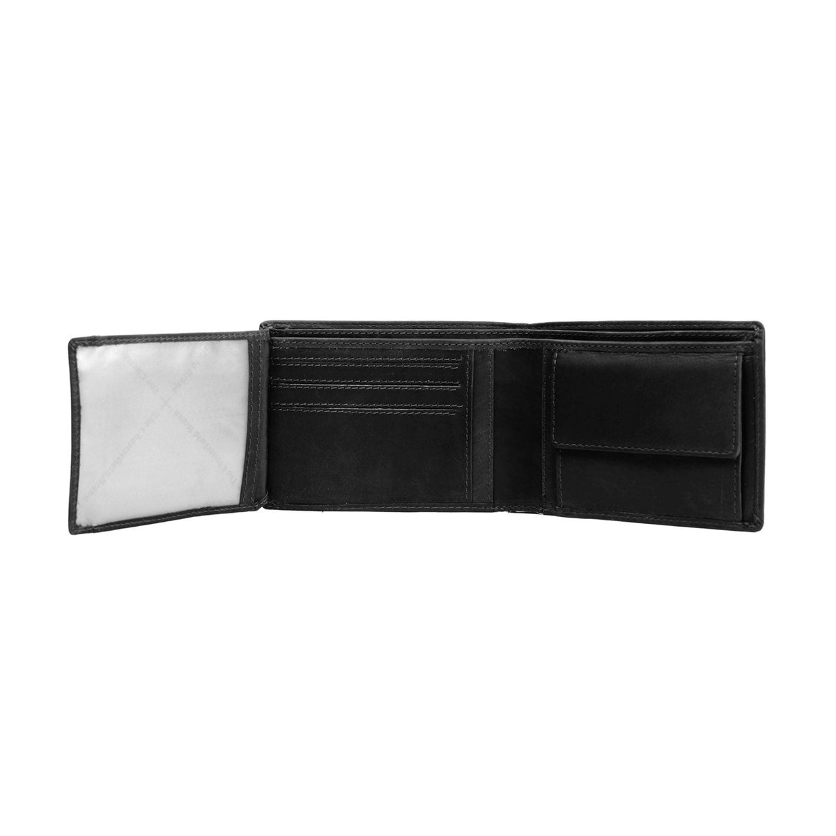 
Classic 100% Full-Grain leather Wallet - Rear Perspective Showing Reinforced Leather Straps & Stitching
