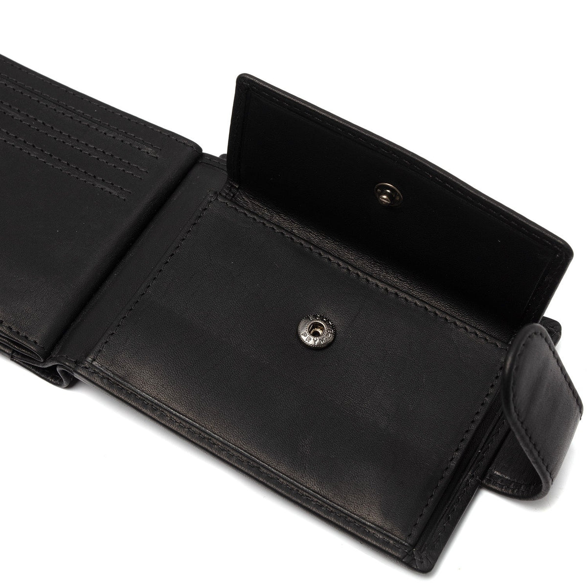 
Solid Antique Brass Hardware & Heavy-Duty Dual Zipper Detail on Yamba Full-Grain Leather Wallet