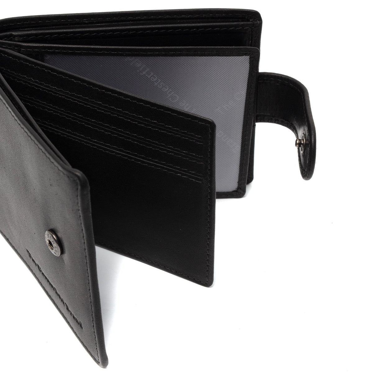 
Yamba Full-Grain Leather Wallet - Structured Side Profile Showing Gusset Depth & Expansion Capacity