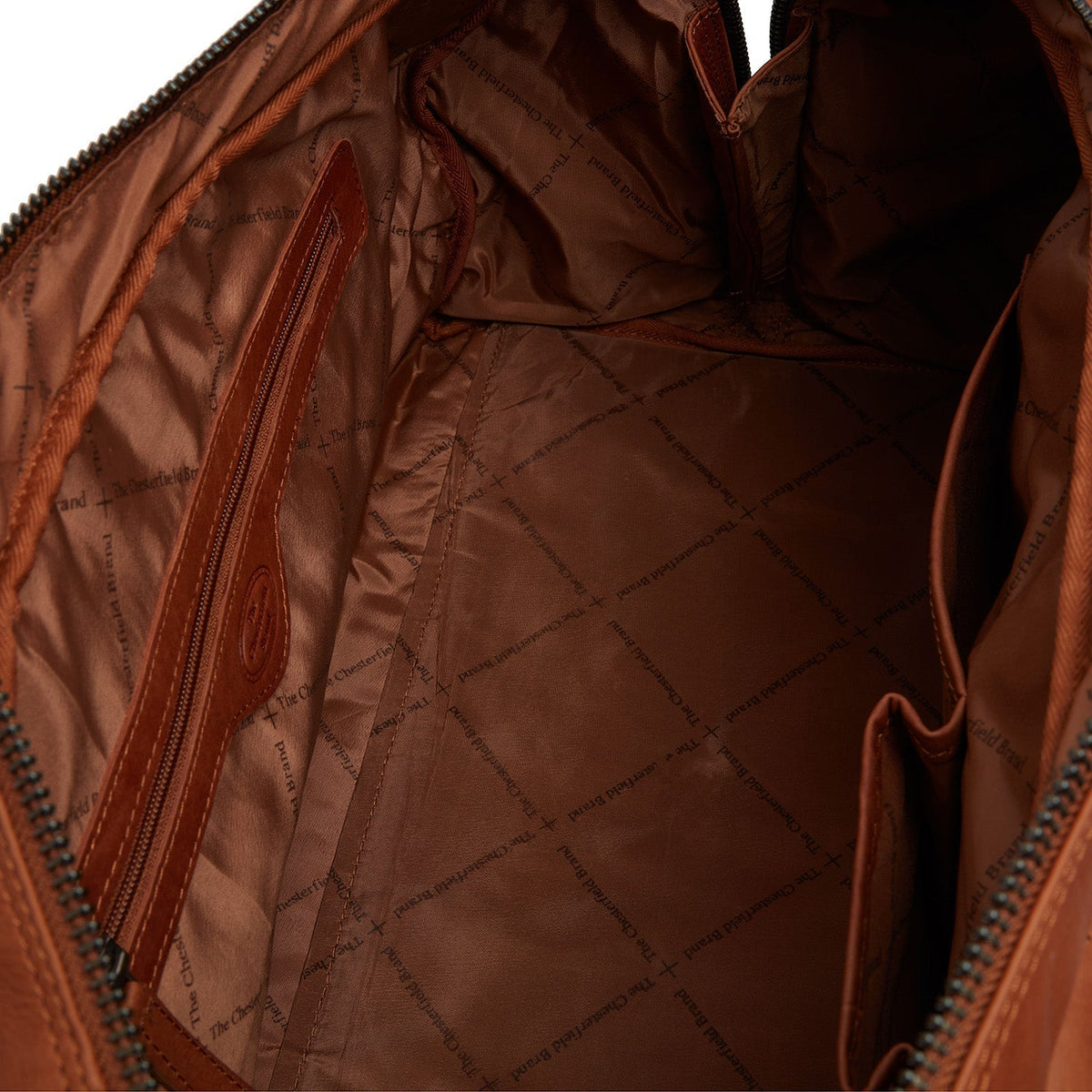 
Cognac Leather Weekender Bag Melbourne, detail view 3