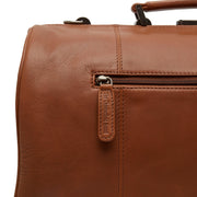 
Texel Full-Grain Leather Weekender Bag - Structured Side Profile Showing Gusset Depth & Expansion Capacity