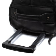
Solid Antique Brass Hardware & Heavy-Duty Dual Zipper Detail on Leather Weekender Trolley Jayven