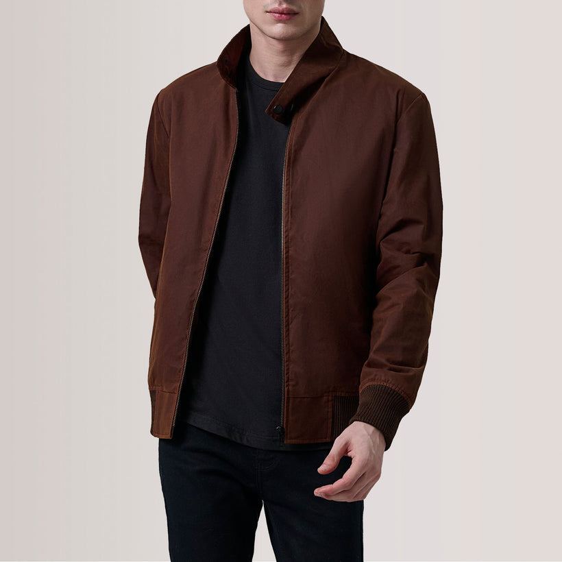 Morrison Brown Canvas Bomber Jacket