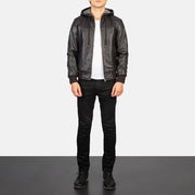 
Nintenzo Leather Bomber Jacket – alternate product view 3