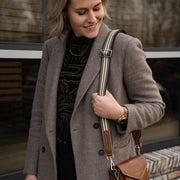 
Green 100% Full-Grain leather Goods - Back View Showing Tailored Shoulder Fit & Clean Hemline