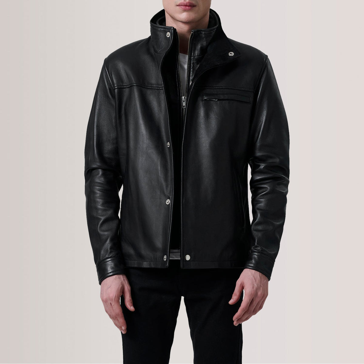 
Authentic Sheepskin Leather with Semi-aniline Finish Grain Texture & Heavy-Duty Seam Stitching Detail
