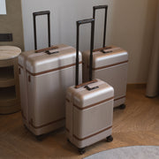 
Hand Luggage Suitcase Front Pocket Zuna - Lateral Side Profile View Showing Sleeve Cut & Athletic Taper Fit
